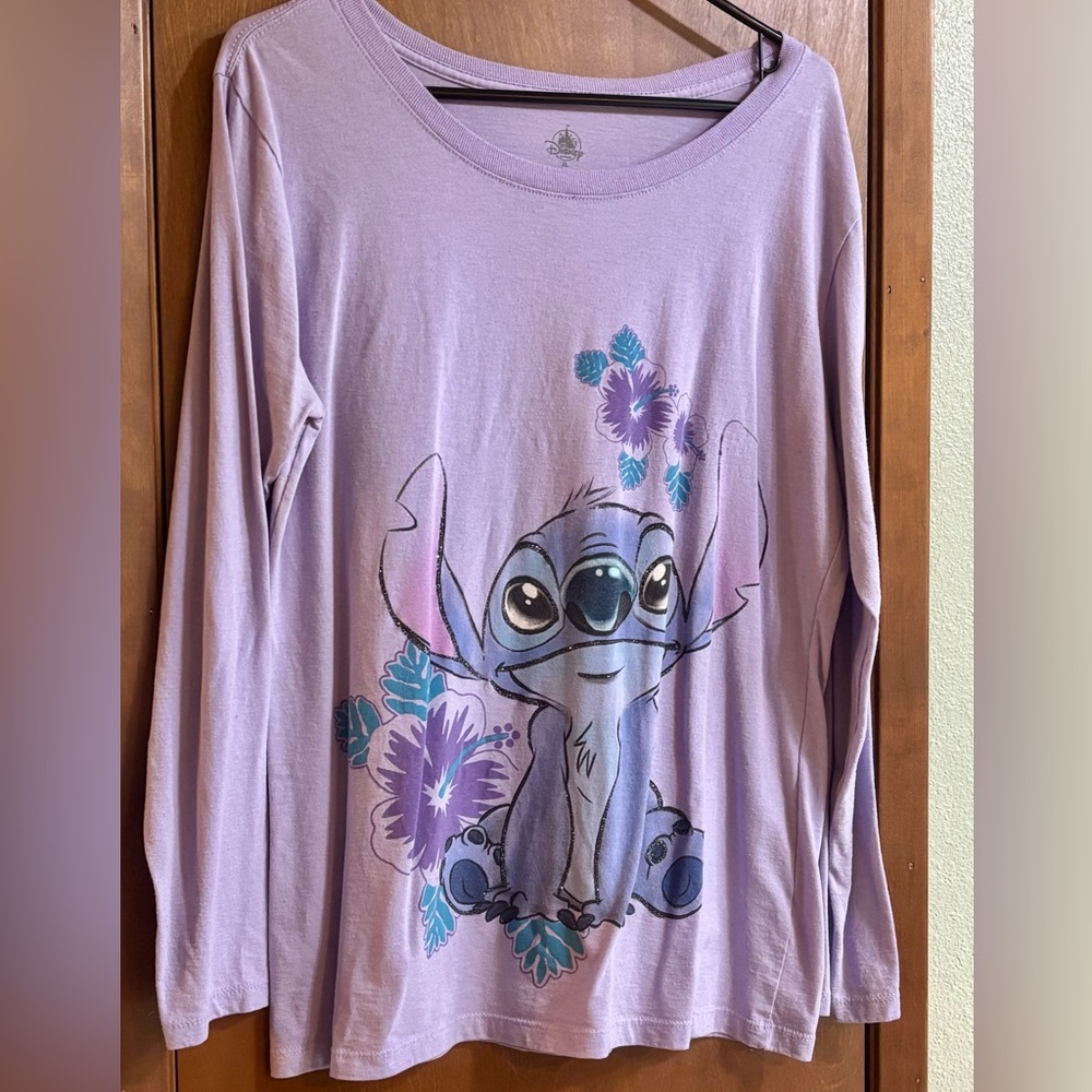 Disney Lavender Stitch Long Sleeve Tee
